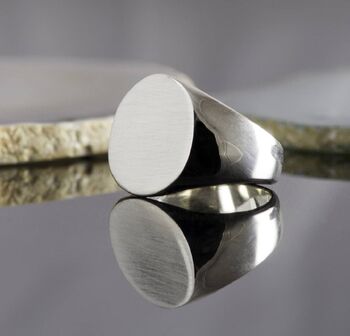 Solid Sterling Silver Circular Signet Ring, 2 of 3