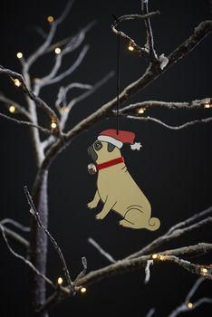 Pug Christmas Tree Decoration, 3 of 3