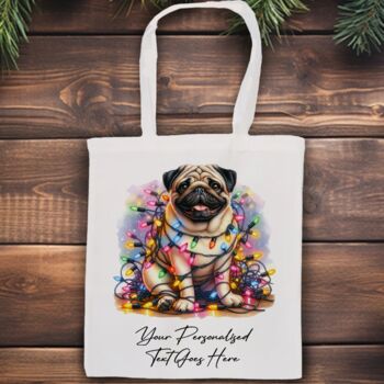 Personalised Pug In Christmas Lights, 6 of 9