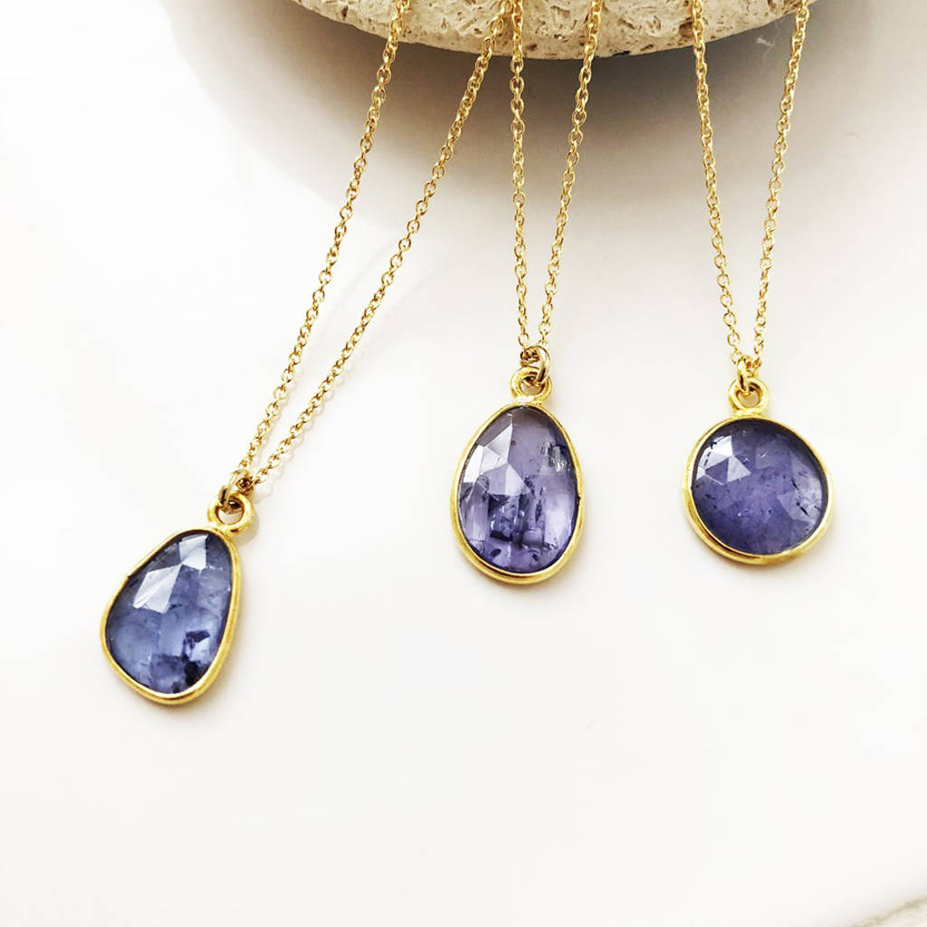 Faceted Tanzanite Pendant Necklace By Argent of London ...