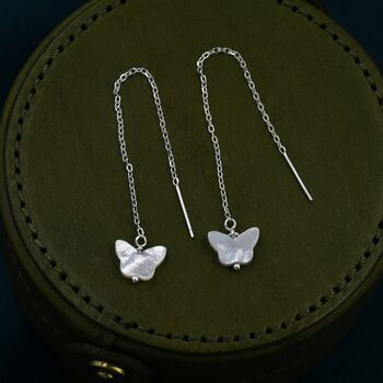Mother Of Pearl Butterfly Ear Threaders, 6 of 10