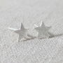 Sterling Silver Brushed Star Stud Earrings, thumbnail 1 of 6