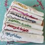 Set Of Six Embroidered Festive Phrase Napkins, thumbnail 3 of 12