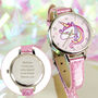 Personalised Unicorn Watch With Pink Glitter Strap, thumbnail 3 of 5