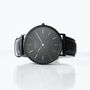 Men's Personalised Watch With Jet Black Strap, thumbnail 1 of 6