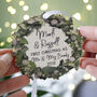 Wooden First Married Christmas Wreath Tree Decoration, thumbnail 7 of 9
