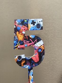 Custom Gaming Cake Topper Acrylic Birthday Age Topper, 2 of 2