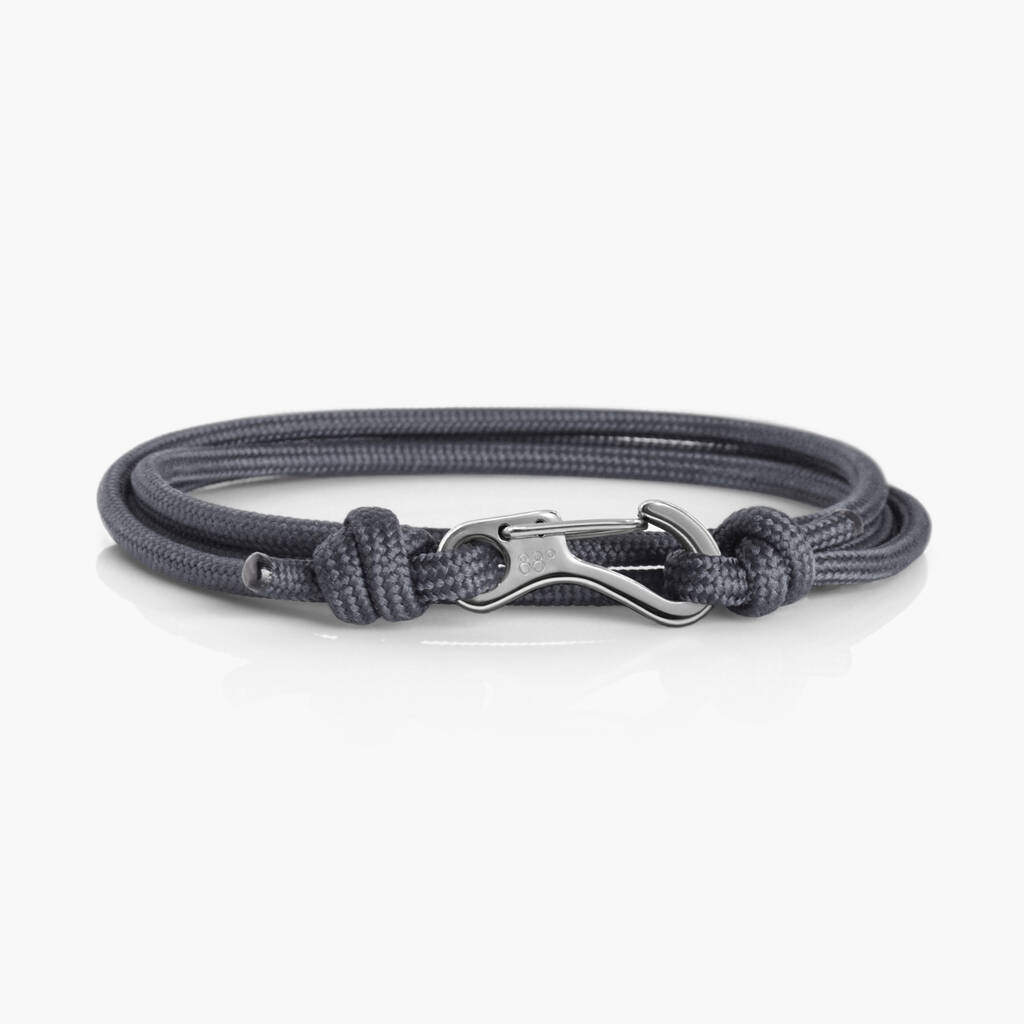 Grey And Silver Plated Climbing Carabiner Bracelet By Eighty Eight Degrees