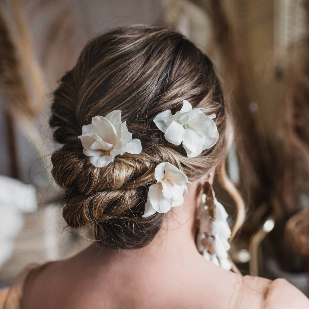 Emilia Hydrangea Wedding Flower Hair Pins, 1 of 2