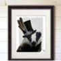 Badger In Top Hat, Book Print, Framed Or Unframed, thumbnail 3 of 6