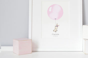Personalised Baby Girls Pastel Pink Balloon Picture, 4 of 11
