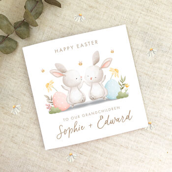 Personalised Easter Bunny Grandchildren Card, 3 of 4