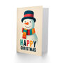 Cute Snowman With Colourful Scarf And Hat Christmas Card, thumbnail 2 of 6