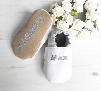 Personalised Unisex 'I'm New' Baby Shoes, 4 of 7