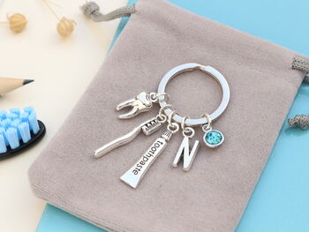 Dentist Personalised Keyring, Dental Nurse, Graduation, 10 of 12