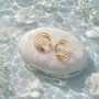 Silver Triple Hoop Illusion Earrings, thumbnail 4 of 7