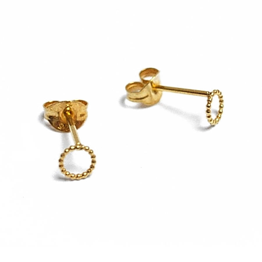 Dots Dotted Circle Earring Studs Tiny Or Small Medium By Flowerie88 Dots Dotted Circle Earring Studs Tiny Or Small Medium