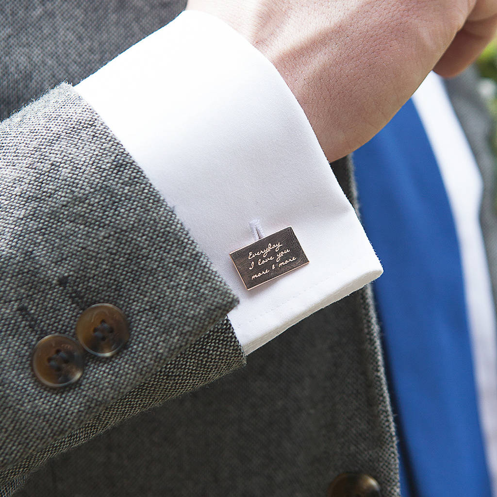 Men's Personalised Engraved Message Cufflinks, 1 of 7