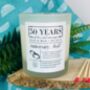 Personalised 50th Golden Anniversary Meaning Candle, thumbnail 3 of 11