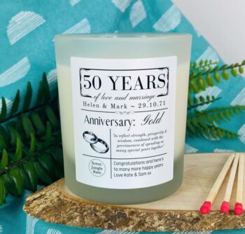 Personalised 50th Golden Anniversary Meaning Candle, 3 of 11