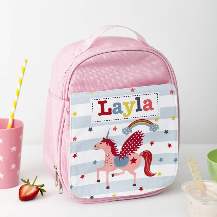 Girls Personalised Unicorn Lunch Bag By TillieMint | notonthehighstreet.com