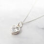 Mini Heart Silver Diamond April Birthstone Necklace, thumbnail 1 of 4