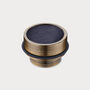 Brass Floor Mounted Door Stops With Leather Insert, thumbnail 2 of 8