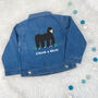 Strong And Brave Gorilla Baby/Kids Denim Jacket, thumbnail 1 of 2