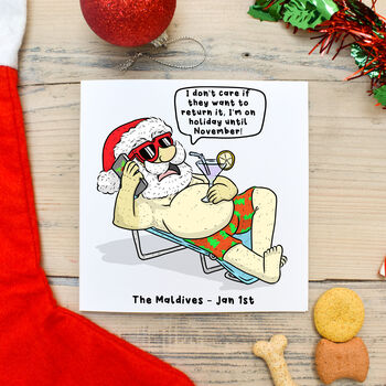 Santa On Holiday Card, 2 of 3