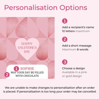 Personalised Valentine's Gift Gold Chocolate Hearts In A Tin, 2 of 5