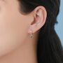 Sterling Silver Dangling Black Opal Hoop Earrings, thumbnail 4 of 12