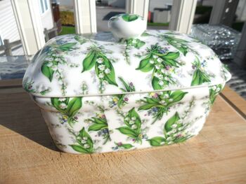 Lidded Butterdish In Lily Of The Valley Chintz Design, 4 of 8