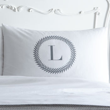 Wreath Initial Personalised Pillowcases, 2 of 4