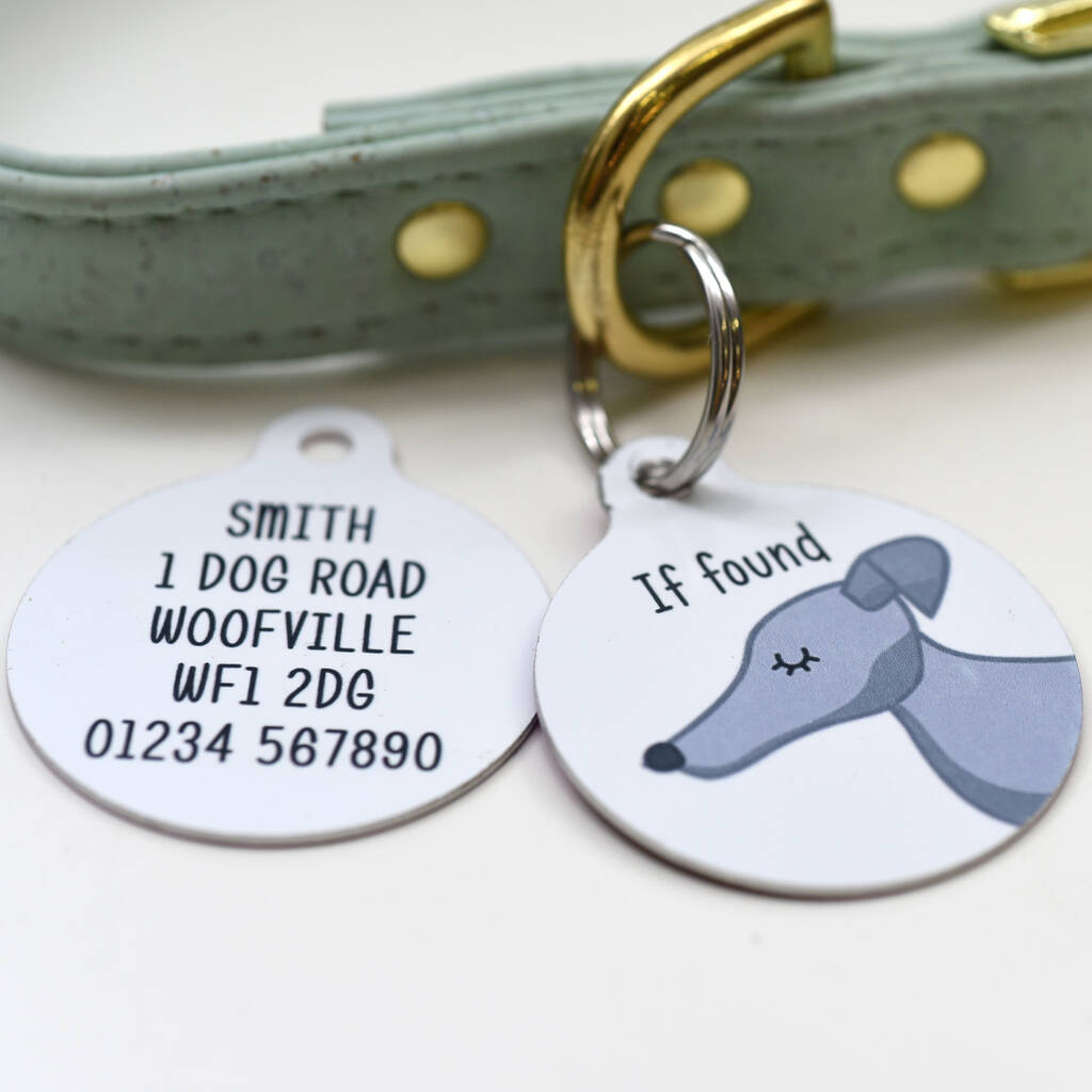 Greyhound/ Whippet Personalised Dog Tag By Hoobynoo