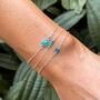 Blue Opal Pendant Sterling Silver Chain Bracelet, thumbnail 3 of 4