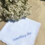 Something Blue Personalised Embroidered Scalloped Handkerchief Bridal Wedding Gift, thumbnail 1 of 3
