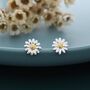 Sterling Silver Tiny Daisy Flower Stud Earrings, thumbnail 6 of 12