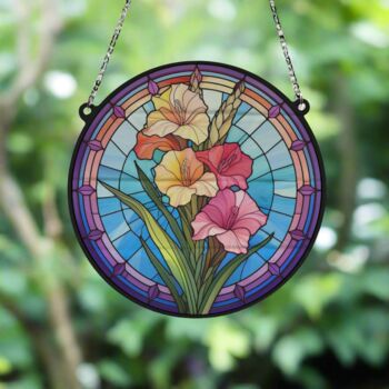 Gladiolus Stained Glass Effect Suncatcher, 5 of 6