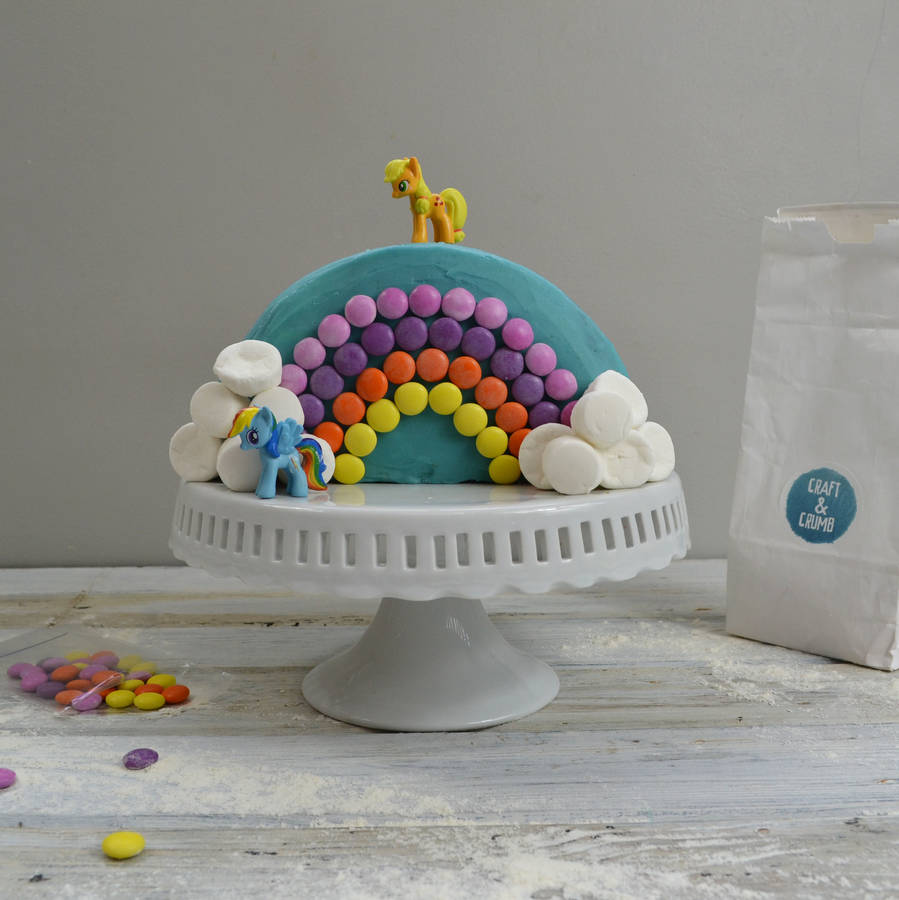 rainbow unicorn birthday cake kit by craft & crumb
