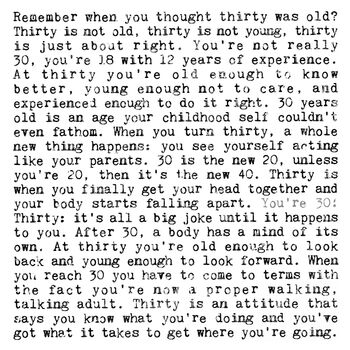 30th Birthday Gift, Being 30 Quotes Print, 3 of 9