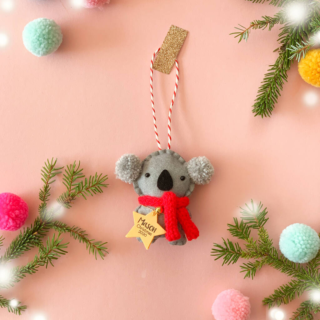 Koala Personalised Christmas Decoration By Miss Shelly Designs | notonthehighstreet.com