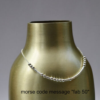 50th Birthday Personalised Morse Code Necklace Gift, 4 of 12