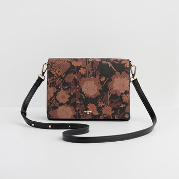 Deco Blooms Black Crossbody Handbag, 2 of 7