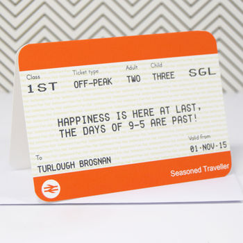 Personalised Train Ticket Retirement Card, 4 of 4