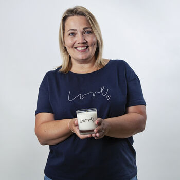 Love Organic T Shirt And Wild Vineyard Candle Gift Set, 2 of 3