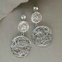 Sterling Silver Circle Nest Dangly Earrings, thumbnail 4 of 5