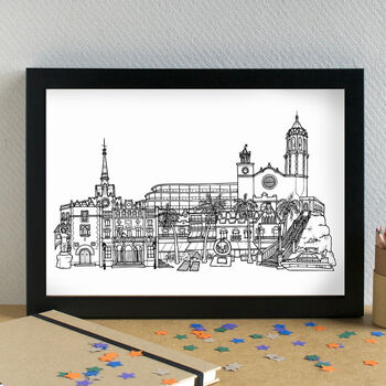 Sitges Skyline Travel Art Print Unframed, 2 of 6