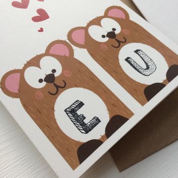 Mr And Mrs Bear Wedding Anniversary And Valentines Card, 5 of 8