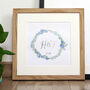 Personalised Couples Foiled Birth Flower Wreath Print, thumbnail 1 of 4