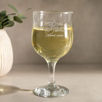 21st Birthday Gift Engraved Wine Glass, 3 of 10